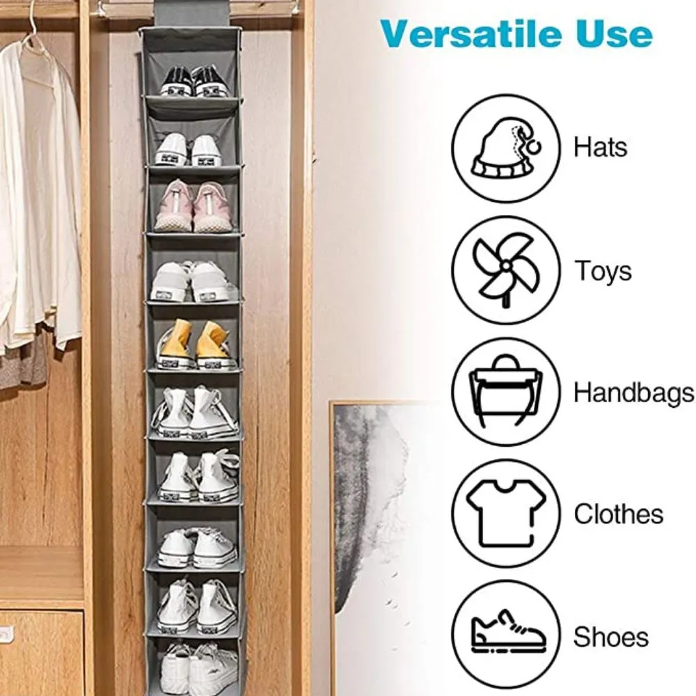 10-Shelf Hanging Shoe Organizer