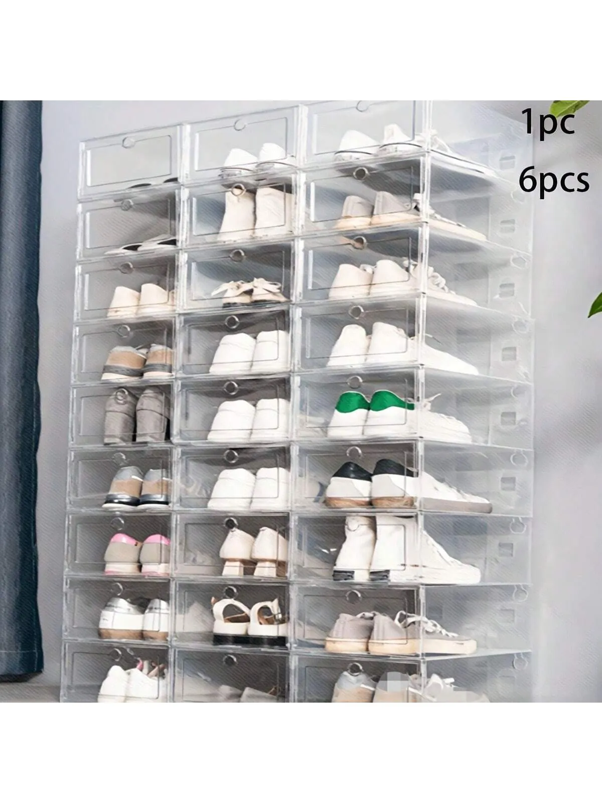 1/3/6-Pack Clear Plastic Shoe Storage Boxes With Drawer Design, Waterproof Multipurpose Home Shoe Organizer For Men And Women, Dustproof And Moi