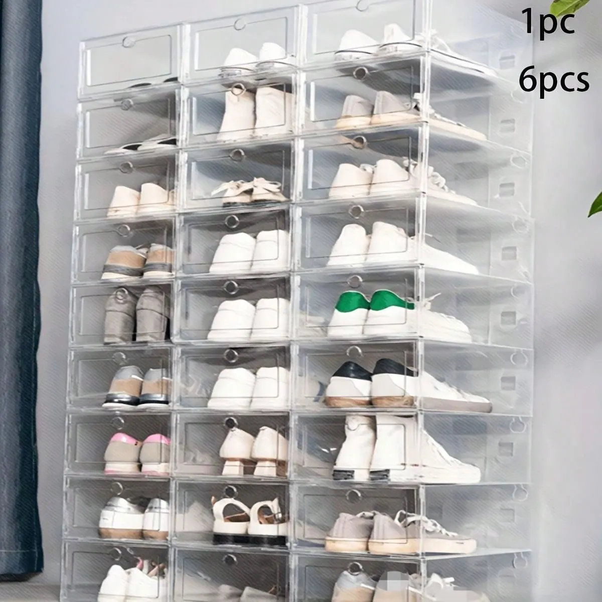 1/3/6-Pack Clear Plastic Shoe Storage Boxes With Drawer Design, Waterproof Multipurpose Home Shoe Organizer For Men And Women, Dustproof And Moi