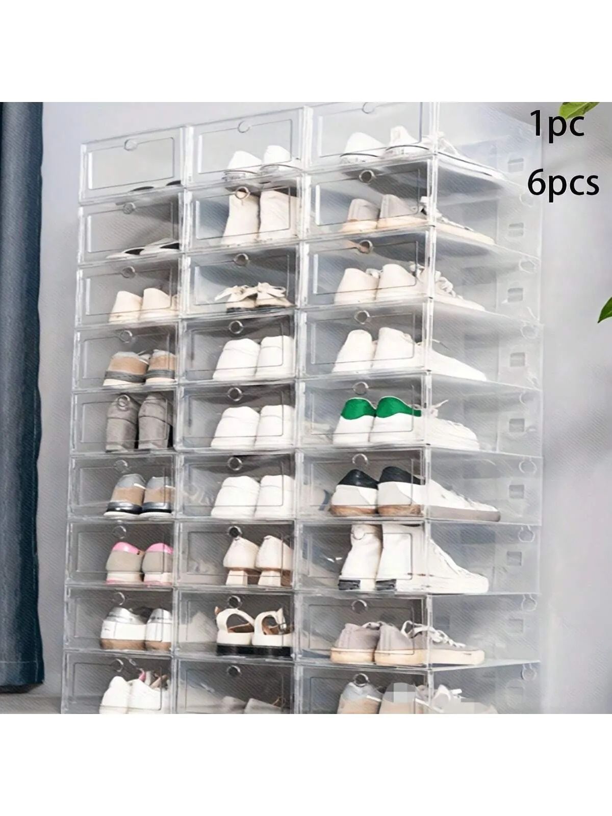 1/3/6-Pack Clear Plastic Shoe Storage Boxes With Drawer Design, Waterproof Multipurpose Home Shoe Organizer For Men And Women, Dustproof And Moi