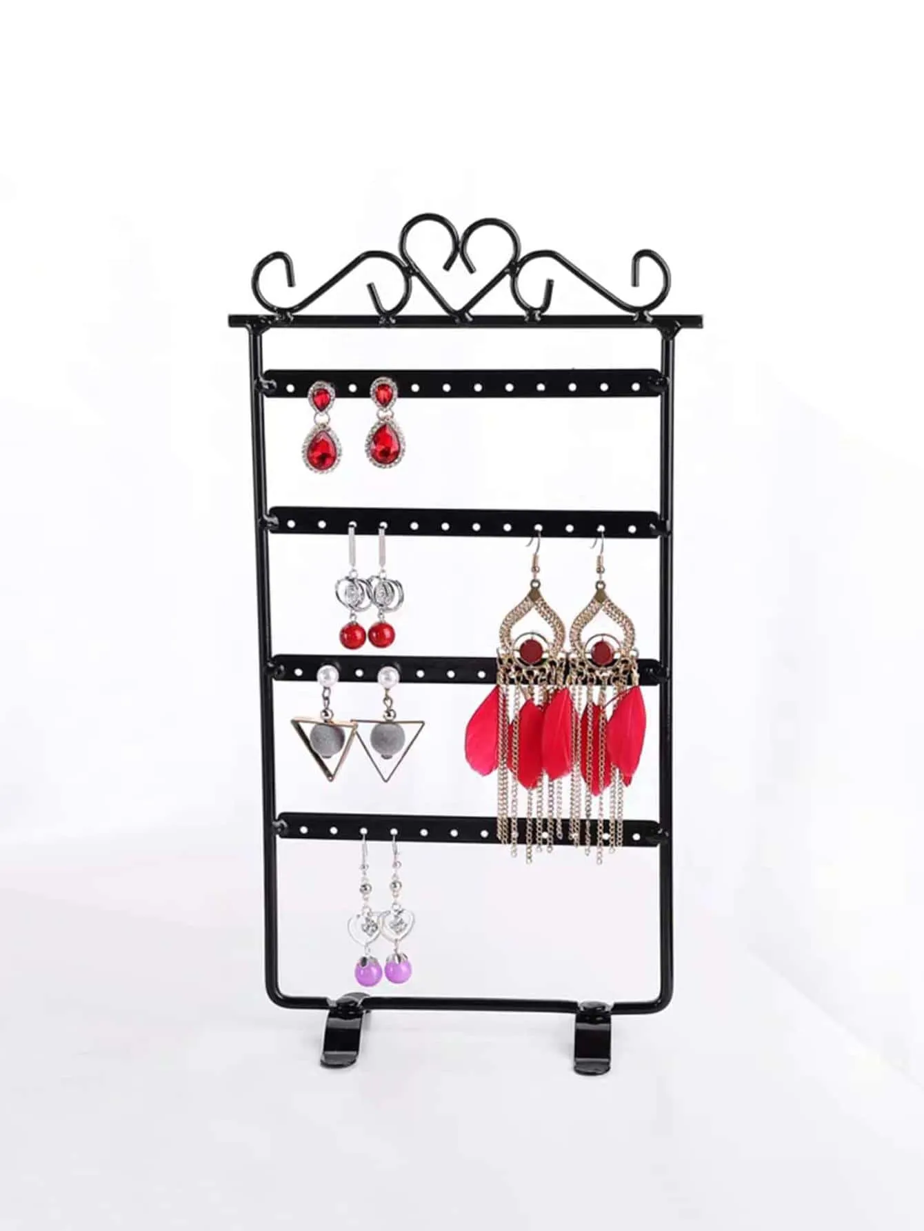 1pc Heart Detail Foldable Earring Display Rack