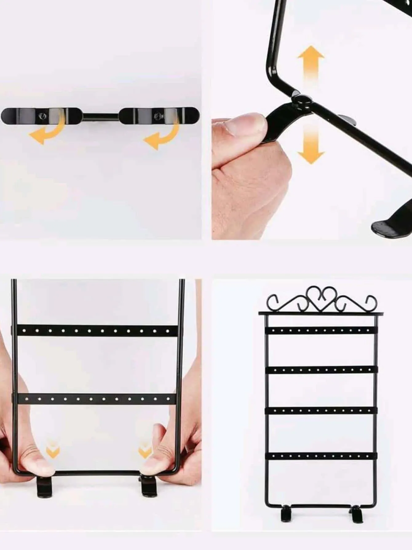 1pc Heart Detail Foldable Earring Display Rack