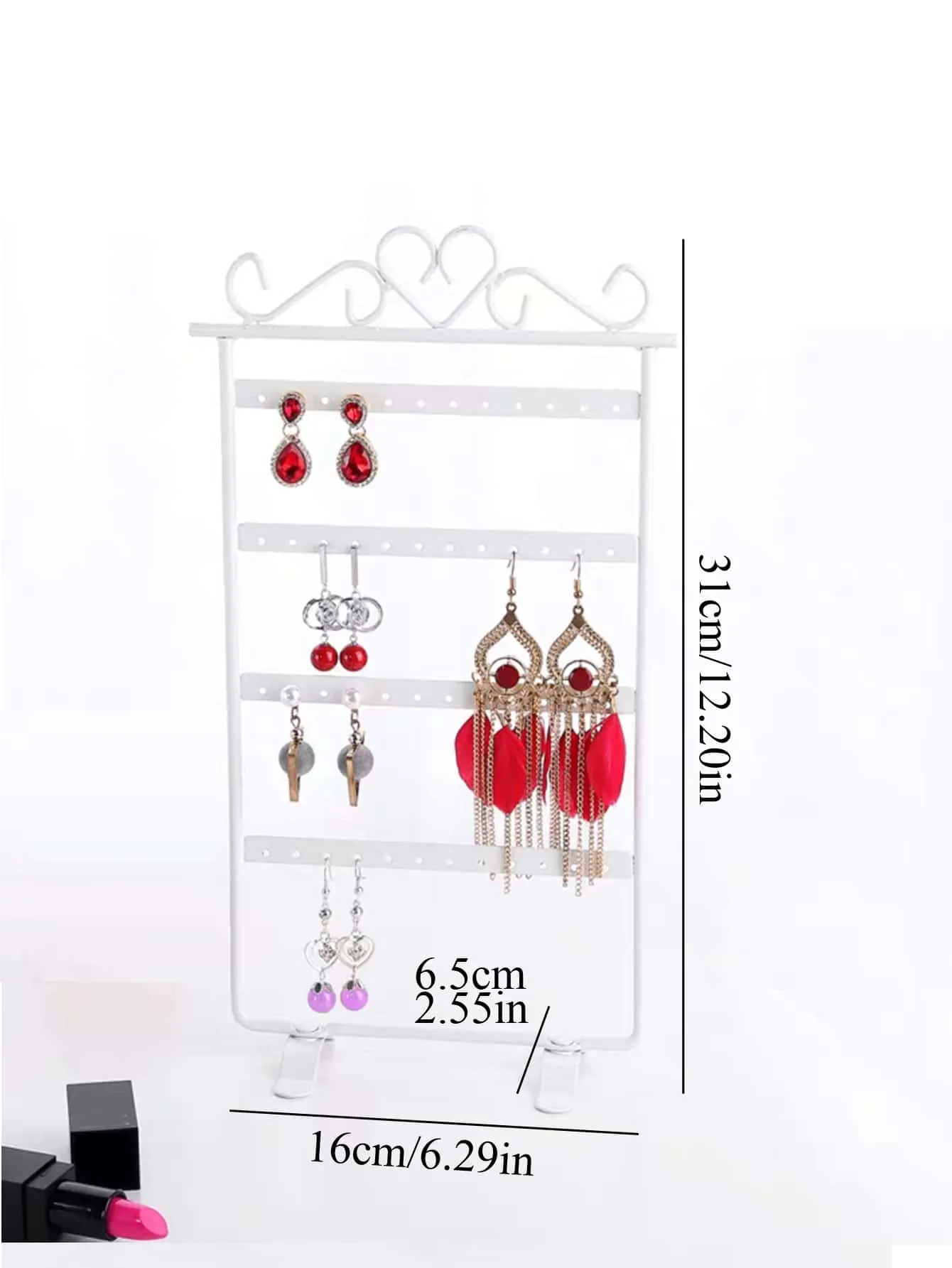 1pc Heart Detail Foldable Earring Display Rack