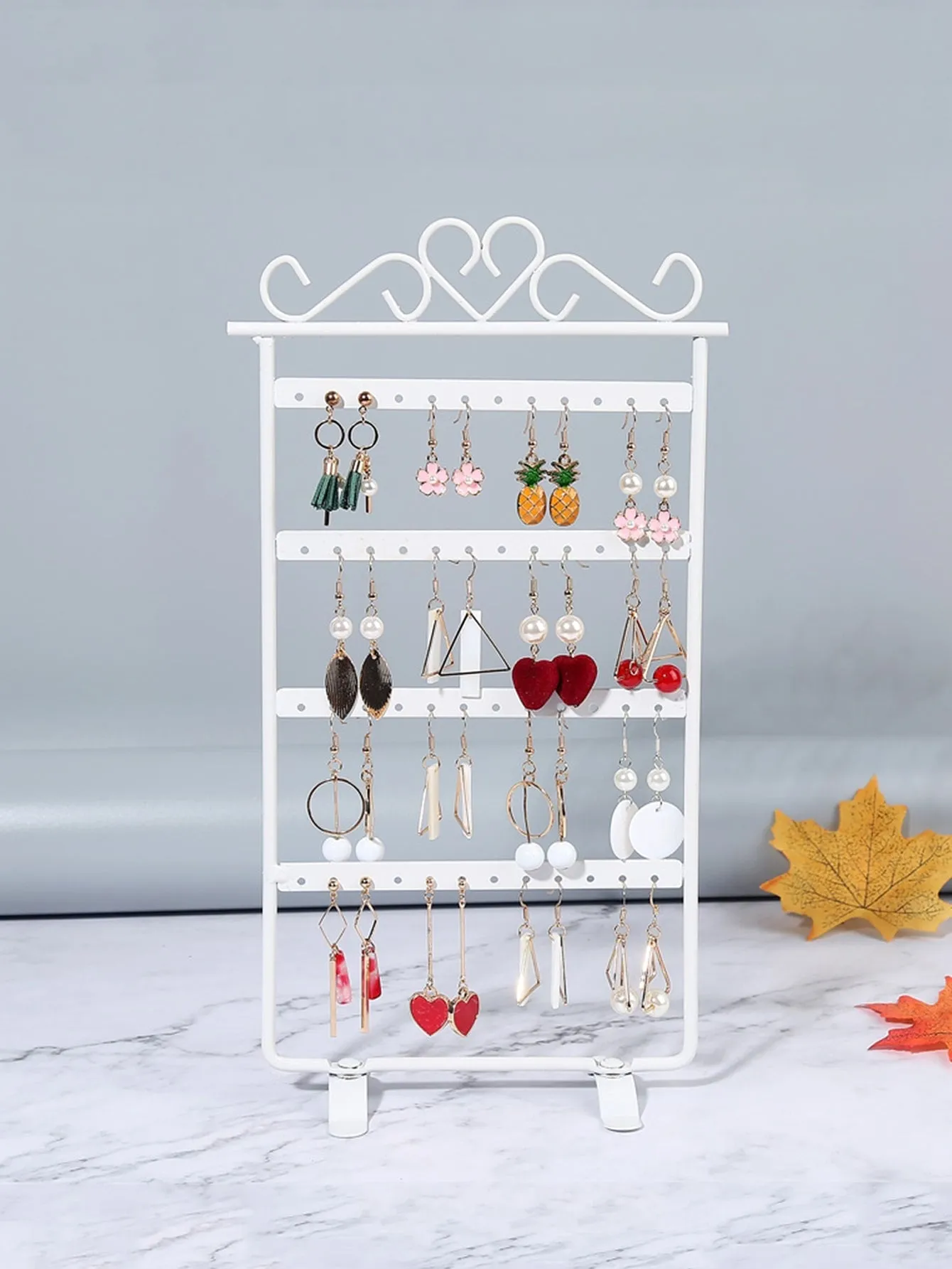 1pc Heart Detail Foldable Earring Display Rack