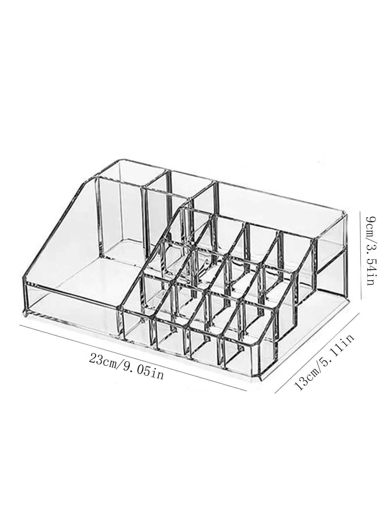 1pc PET Makeup Storage Box, Minimalist Clear Multi-grid Make Up Organizer Storage Case For Home