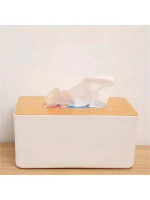 1pc Solid Color Tissue Storage Box, Simple Multi-purpose Tissue Box For Home