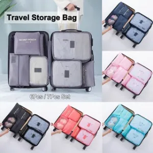 6pcs Travel Pouches Organizer Bag (Random Colors)