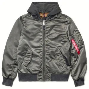 Alpha Industries Men's Sage L-2B Hooded Battlewash Flight Jacket