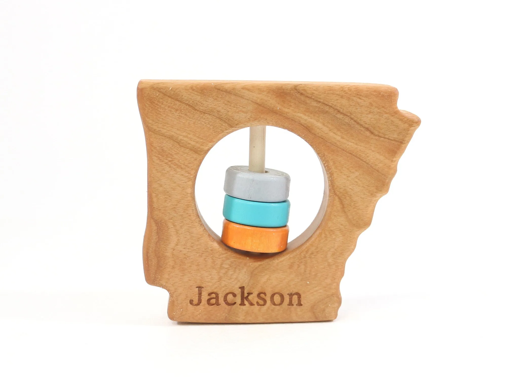 Arkansas State Wooden Baby Rattle™