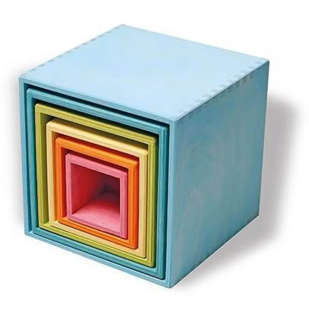 Authentic Grimm's Large Stacking Boxes Set Pastel