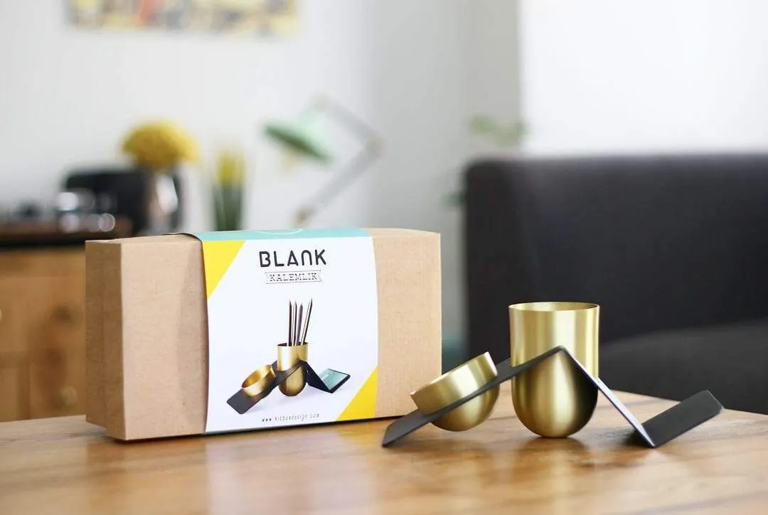 BLANK - Brass Tidy Desk Organizer - Kit-Box Design