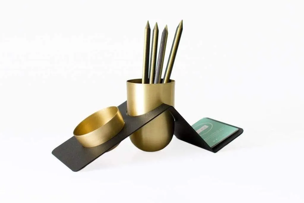 BLANK - Brass Tidy Desk Organizer - Kit-Box Design