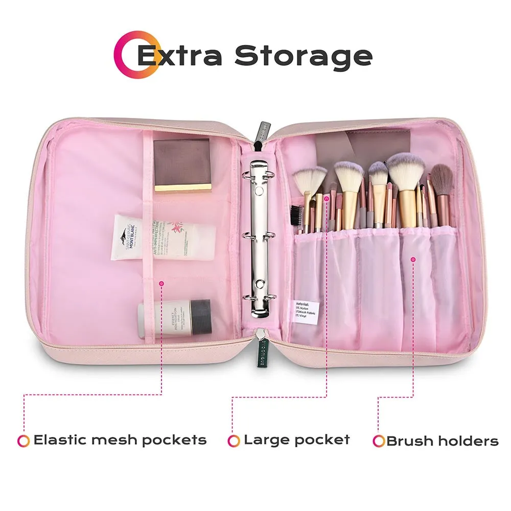 Byootique Binder Makeup Bag with Brush Holders & Pouches