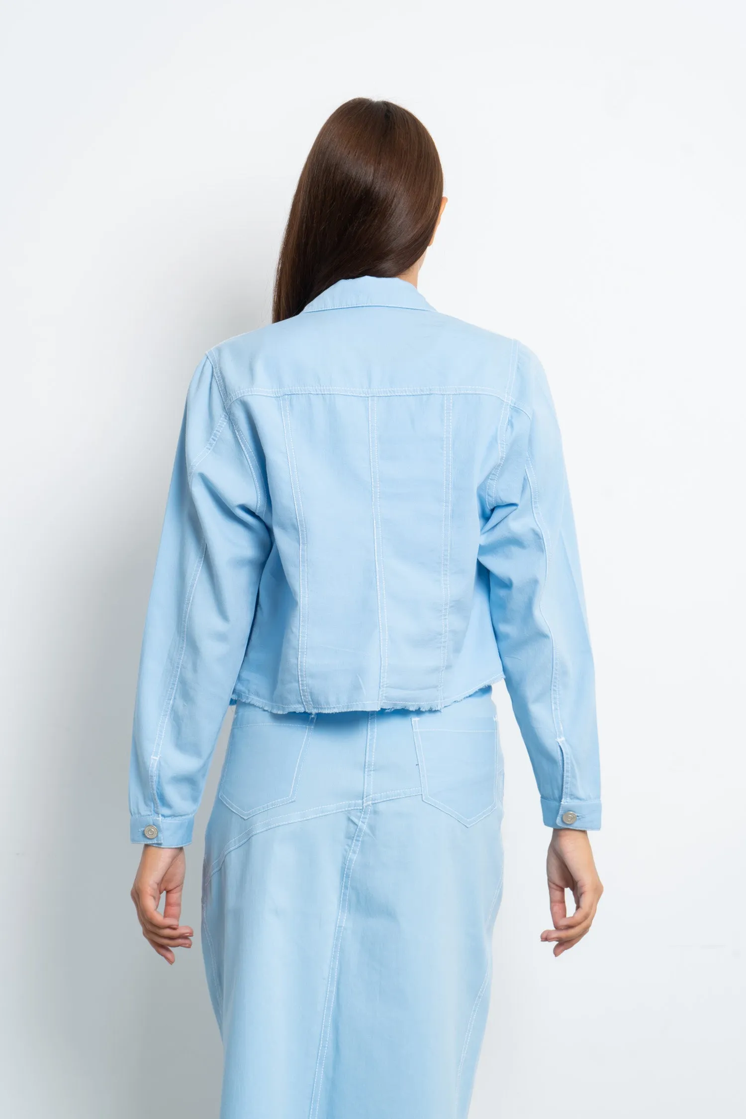 Colored Jeans Gabardine Jacket  - Azul