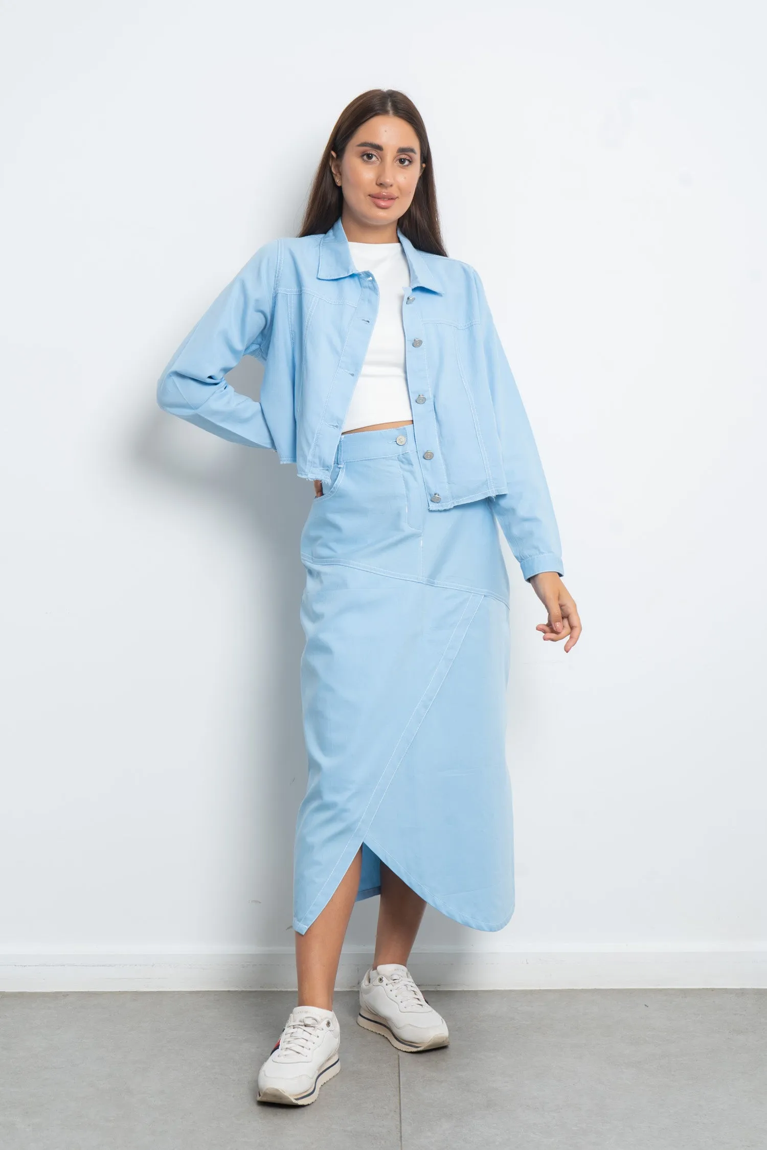 Colored Jeans Gabardine Jacket  - Azul