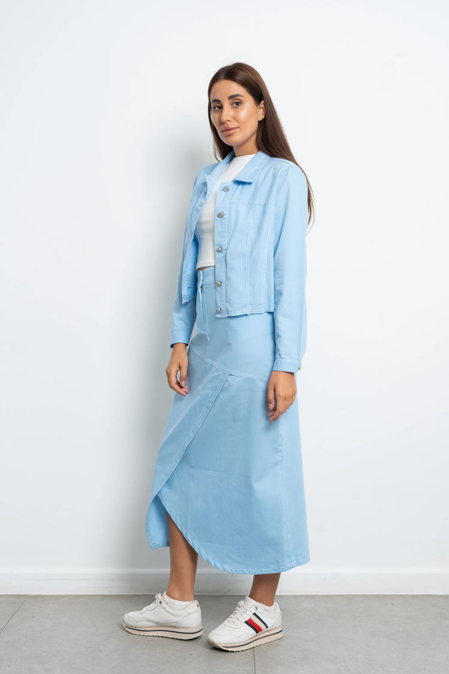 Colored Jeans Gabardine Jacket  - Azul