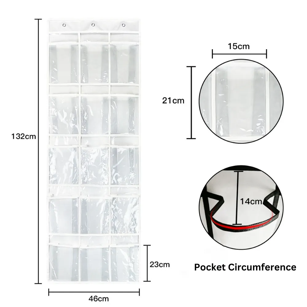 Crystal Clear Over The Door 15 Pockets Organizer (46*132 CM)