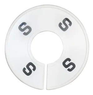 Divider, circle, (donut). 'S' for small. White. Single.