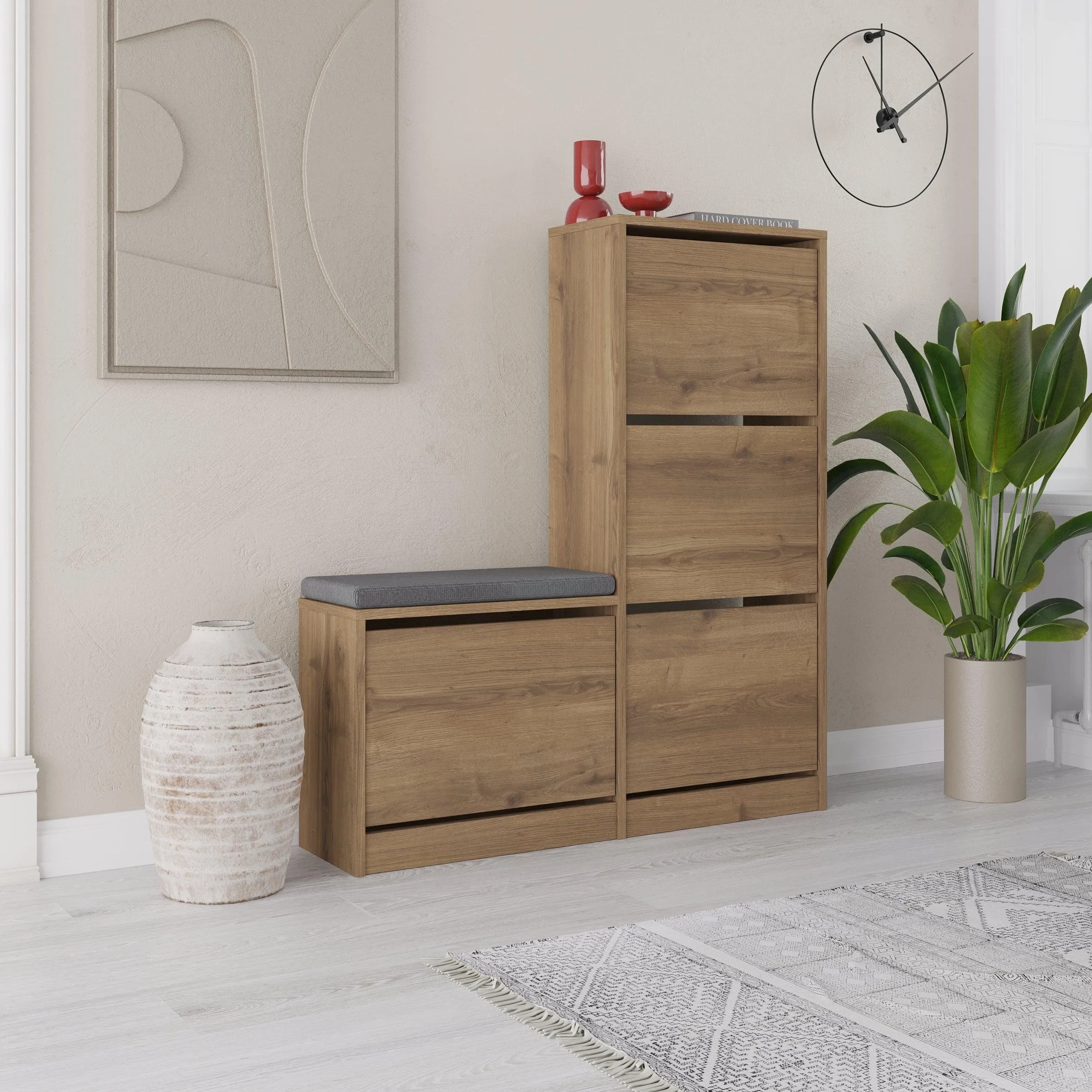 Dude Modern Bench Shoe Cabinet H 118.5cm