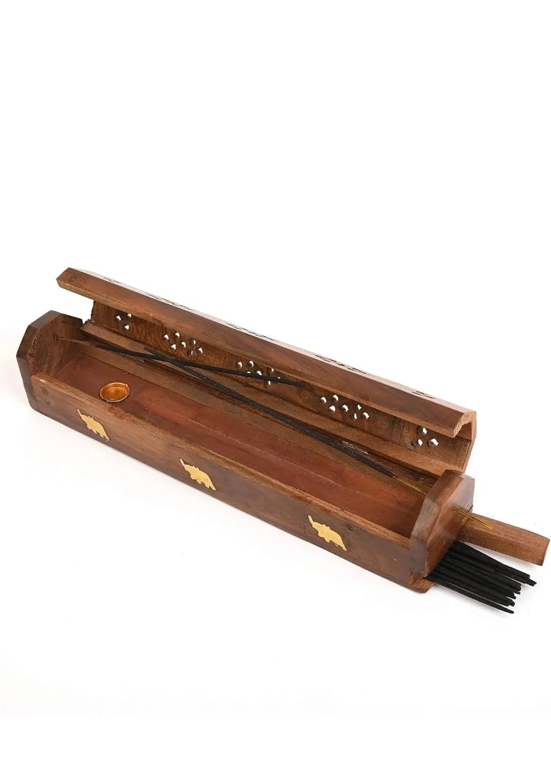 Eden International Wooden Incense Holder Incense Burner Holder Incense Stick & Cone Burner Holder Wooden Agarbatti Stand with Ash Catcher & Dhoop Batti Stand