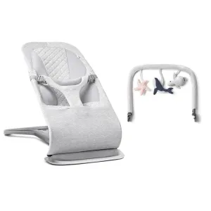 Ergobaby Evolve Bouncer with Toy Bar - Light Grey