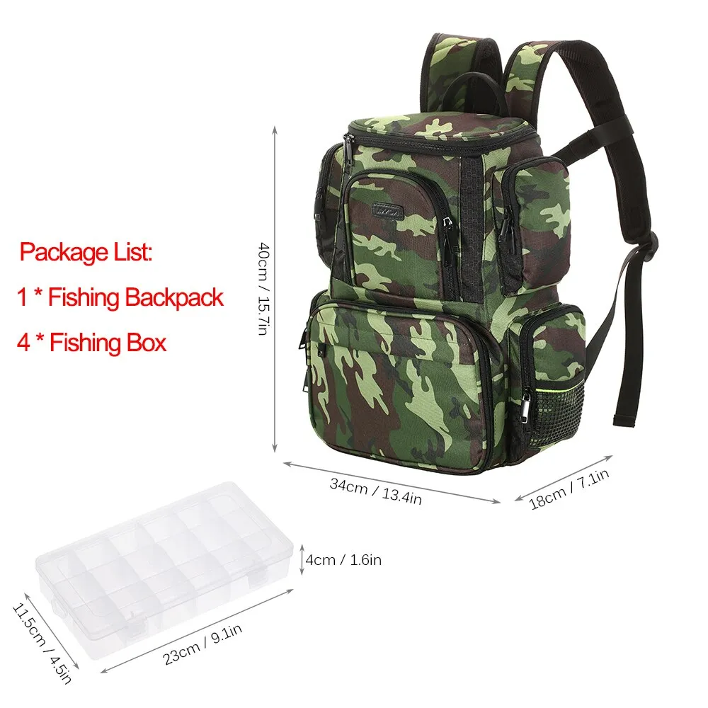 Fishing Backpack Waterproof Fishing Lures Reel Bag Adjustable Straps Fish Tackle Storage Bag  Fishing Tackle Boxes