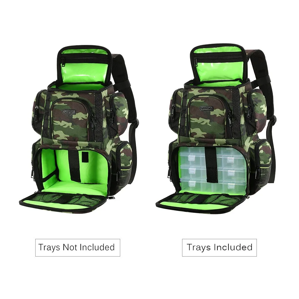 Fishing Backpack Waterproof Fishing Lures Reel Bag Adjustable Straps Fish Tackle Storage Bag  Fishing Tackle Boxes