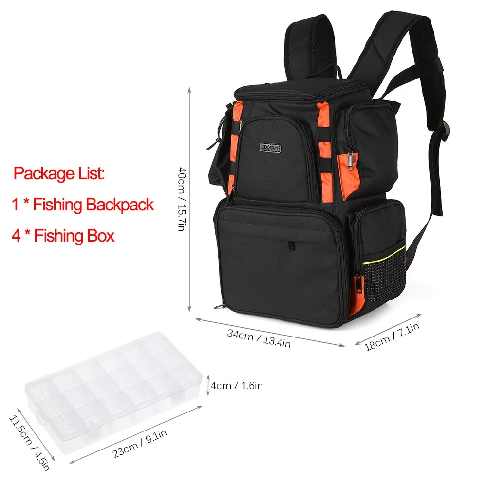 Fishing Backpack Waterproof Fishing Lures Reel Bag Adjustable Straps Fish Tackle Storage Bag  Fishing Tackle Boxes