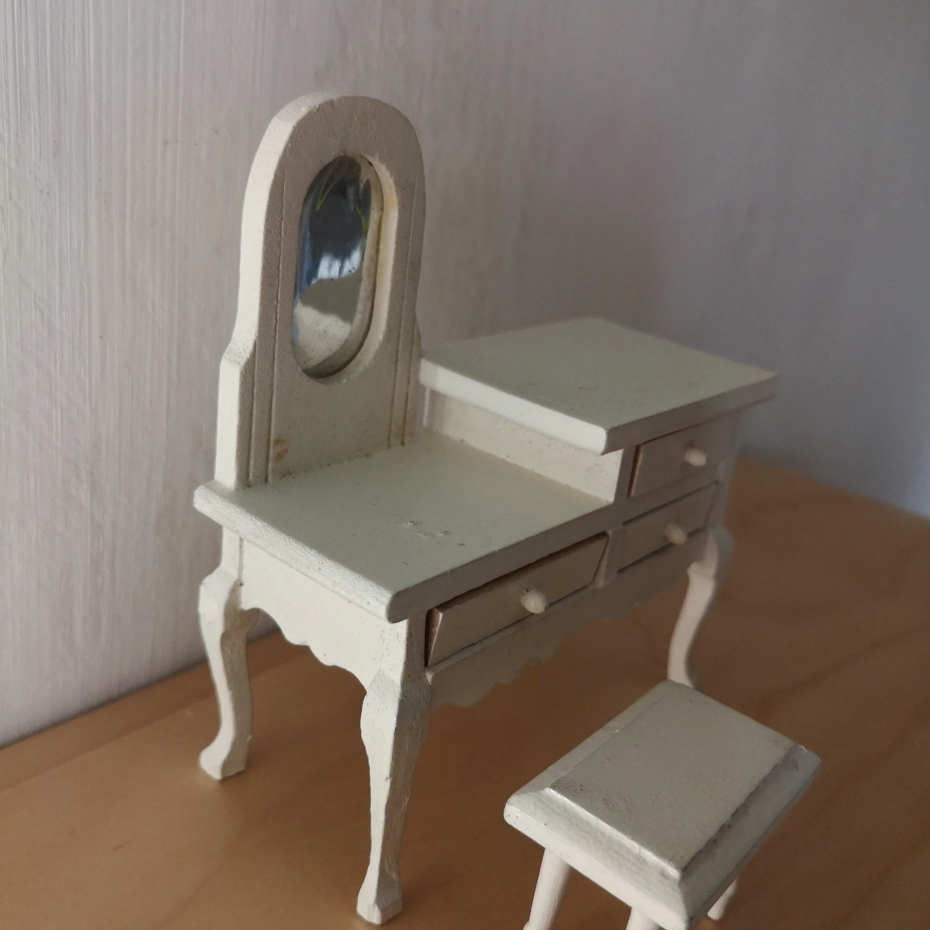 French vintage doll house- dresser&stool