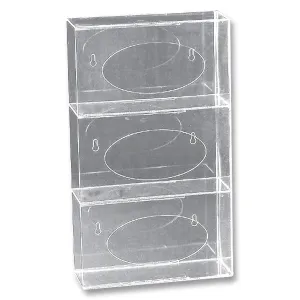 Glove Box Holder - Side Load Vertical Triple - Clear