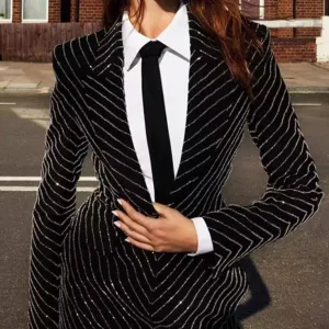 Greta Long Sleeve Crystal Blazer