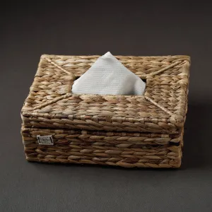 Handcrafted Organic Water Hyacinth Tissue Box (10 x 6.5 in)