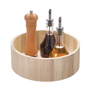 iDesign EcoWood Natural Paulownia Wood Tall Turntable Organizer