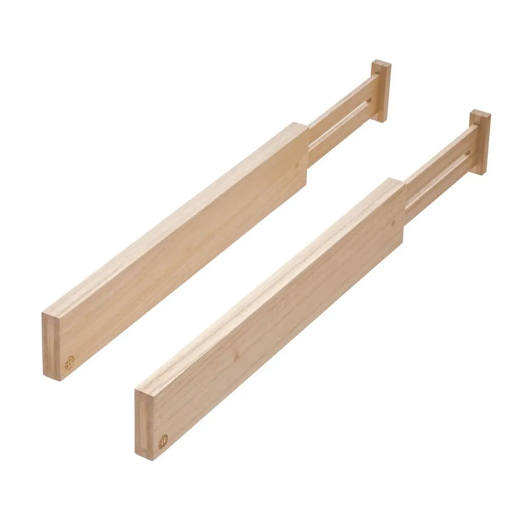 iDesign EcoWood Paulownia Expandable Drawer Divider Inserts (Set of 2)