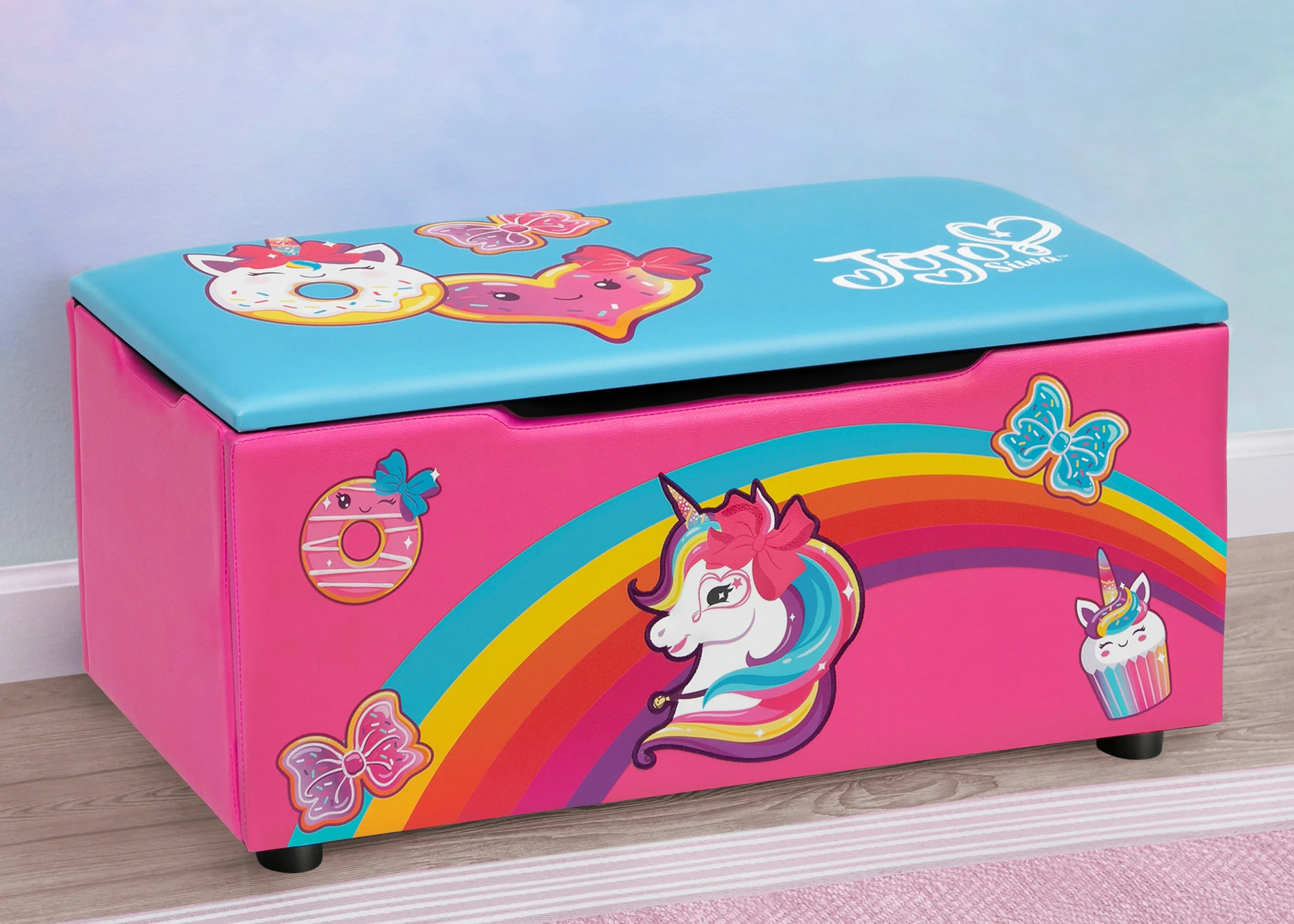 JoJo Siwa Upholstered Storage Bench for Kids