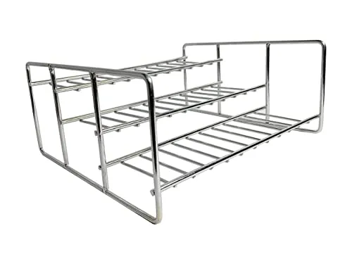 JUGTE 3-Tier Step Standing Rack Stainless Steel Kitchen Storage Racks Step Spices Bottle Holder for Storage Countertop Display Shelf Organizer Condiment Shelf Rack (Small, 28 x 24 x 12 cm, Step Shelf)