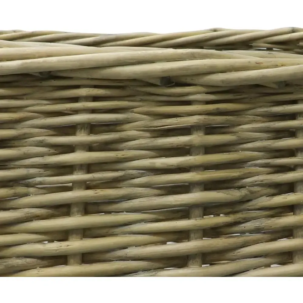 JVL Antique Washed Lined Log Baskets With Rope Handles - Rectangular, Round, Oval & Square Available