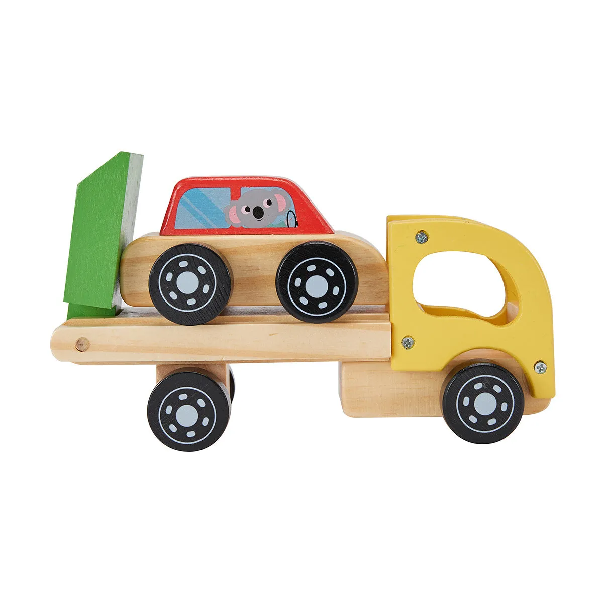 Kids Wooden Car Carrier Truck Toy (Wood) movable tray and car-Age: 18 M 