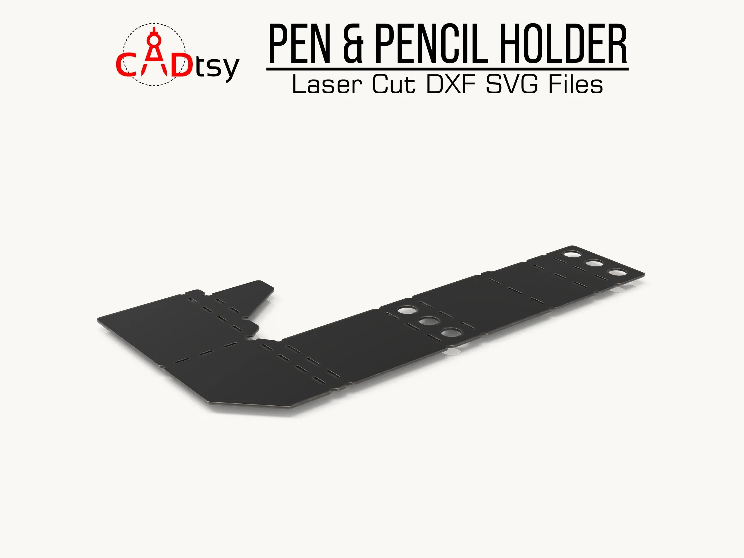 Metal Pen Holder & Desk Organizer DXF / SVG - CNC Laser / Plasma Cutting Files