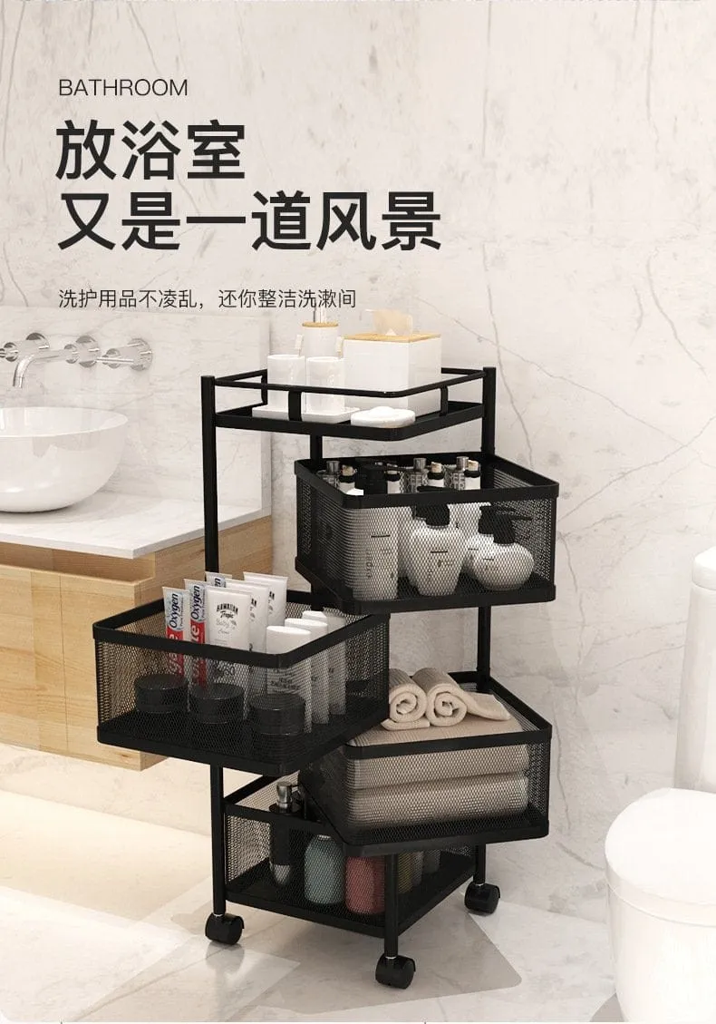 Multi-function Kitchen Vegetable Basket Rotating Organizer