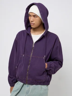 Nuon Purple Relaxed-Fit Denim Jacket