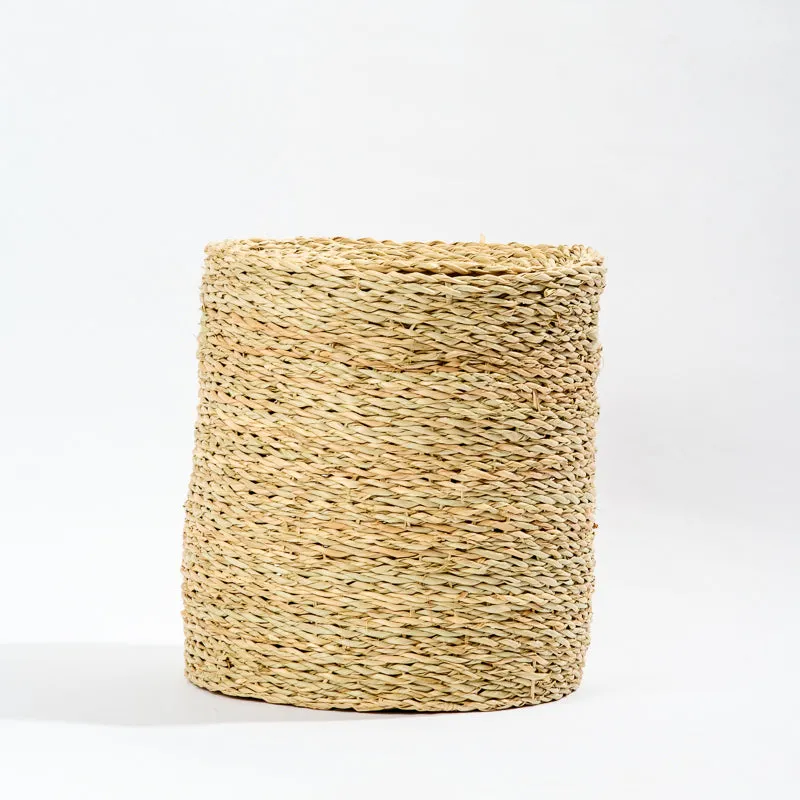 Oatmeal Laundry Basket with Lid - Natural