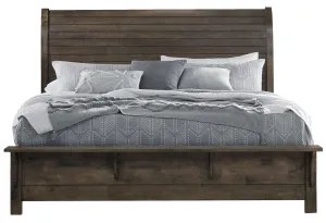 Peter Grey Oak King Bed - Stylish King Frame