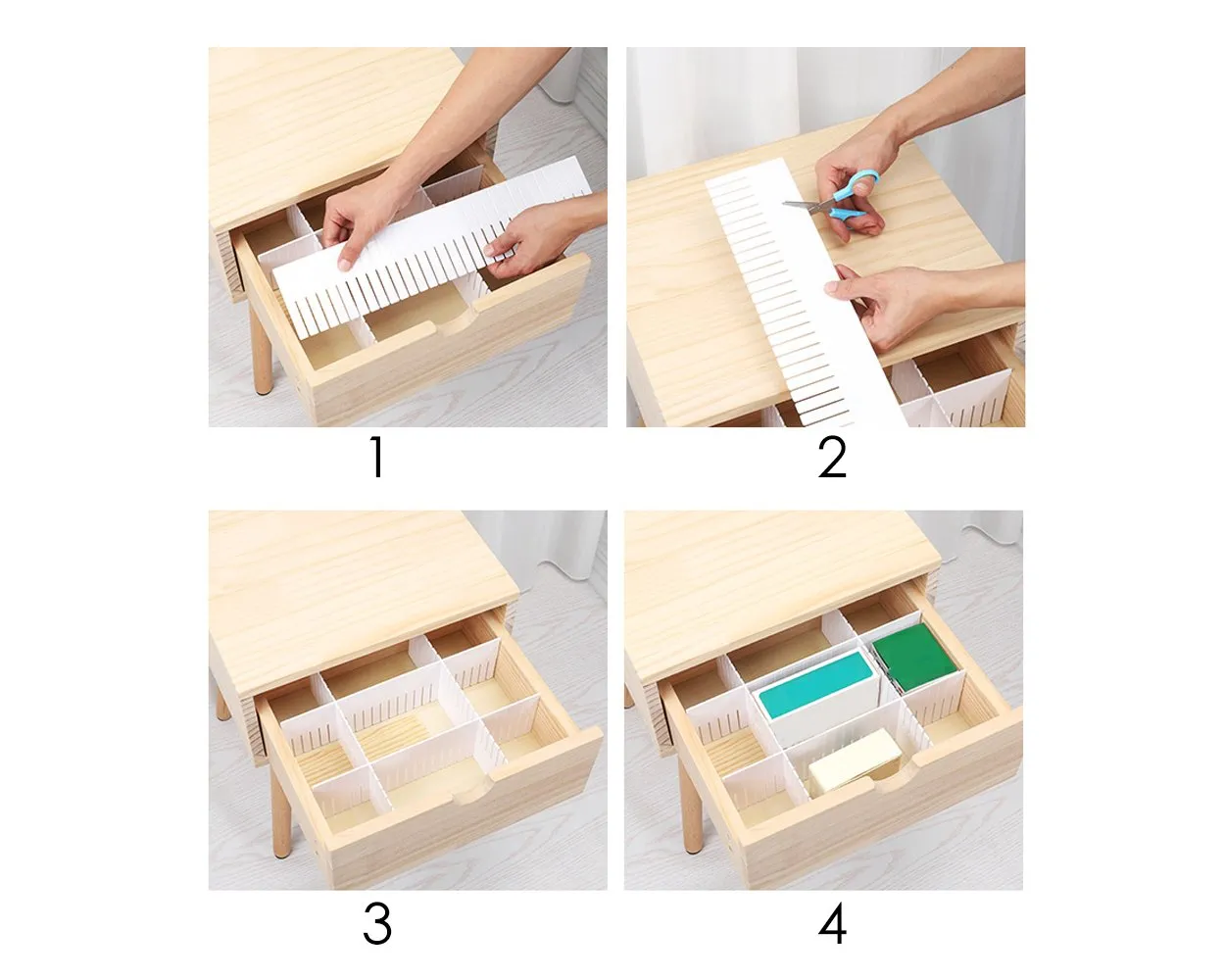 Plastic Grid Drawer Dividers 8 Pieces DIY Drawer Organizer