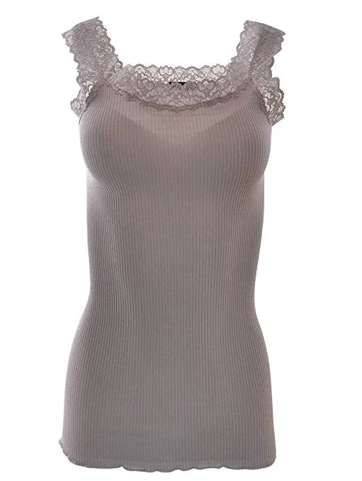 Premium Quality 100% Cotton Women's Lace Trim Tank Top