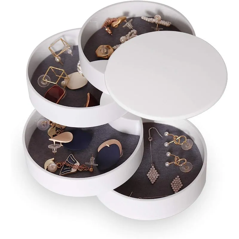 Rotating Jewelry Tray with Lid for Travel and Storage Organizer