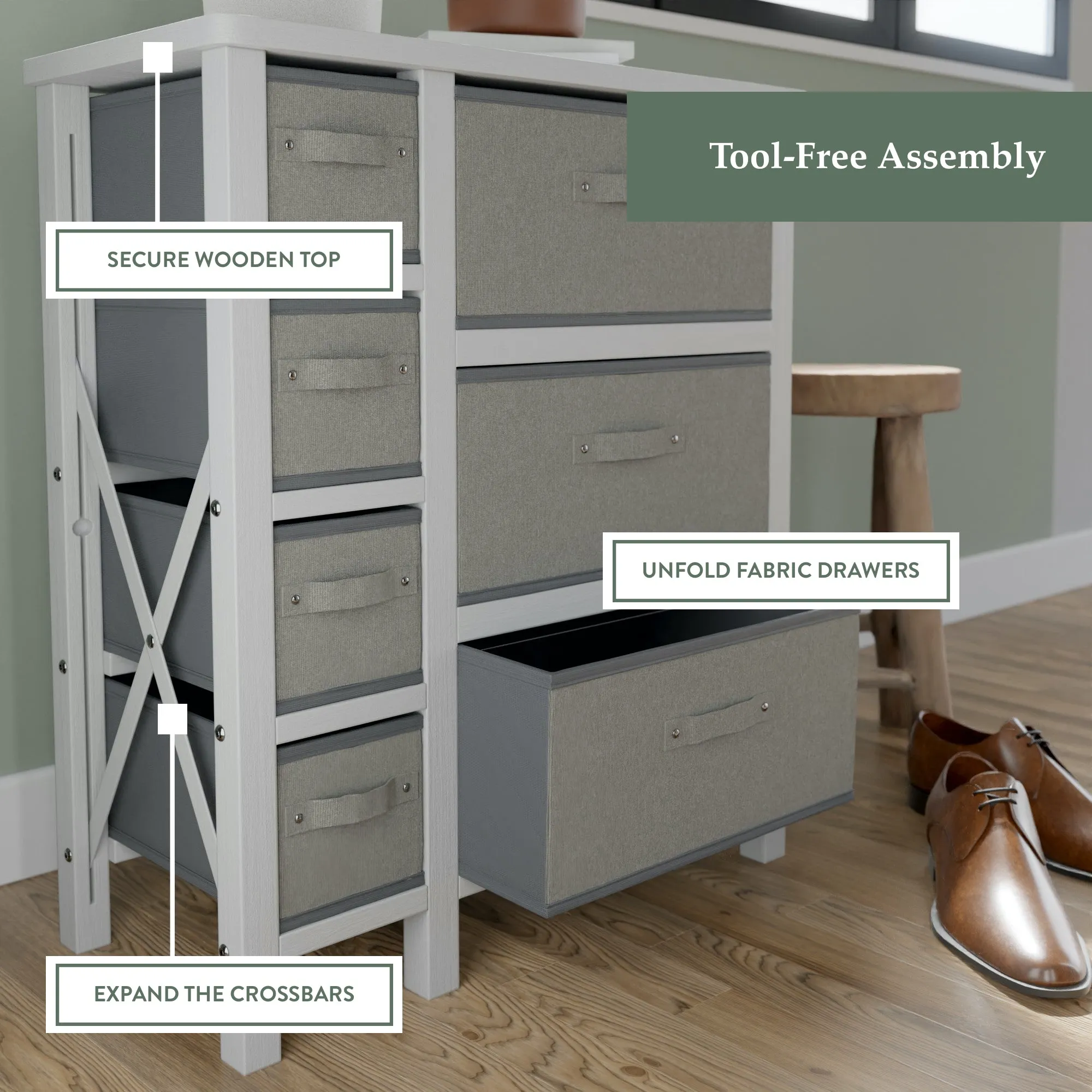 Seven-Drawer Fabric Storage Organizer