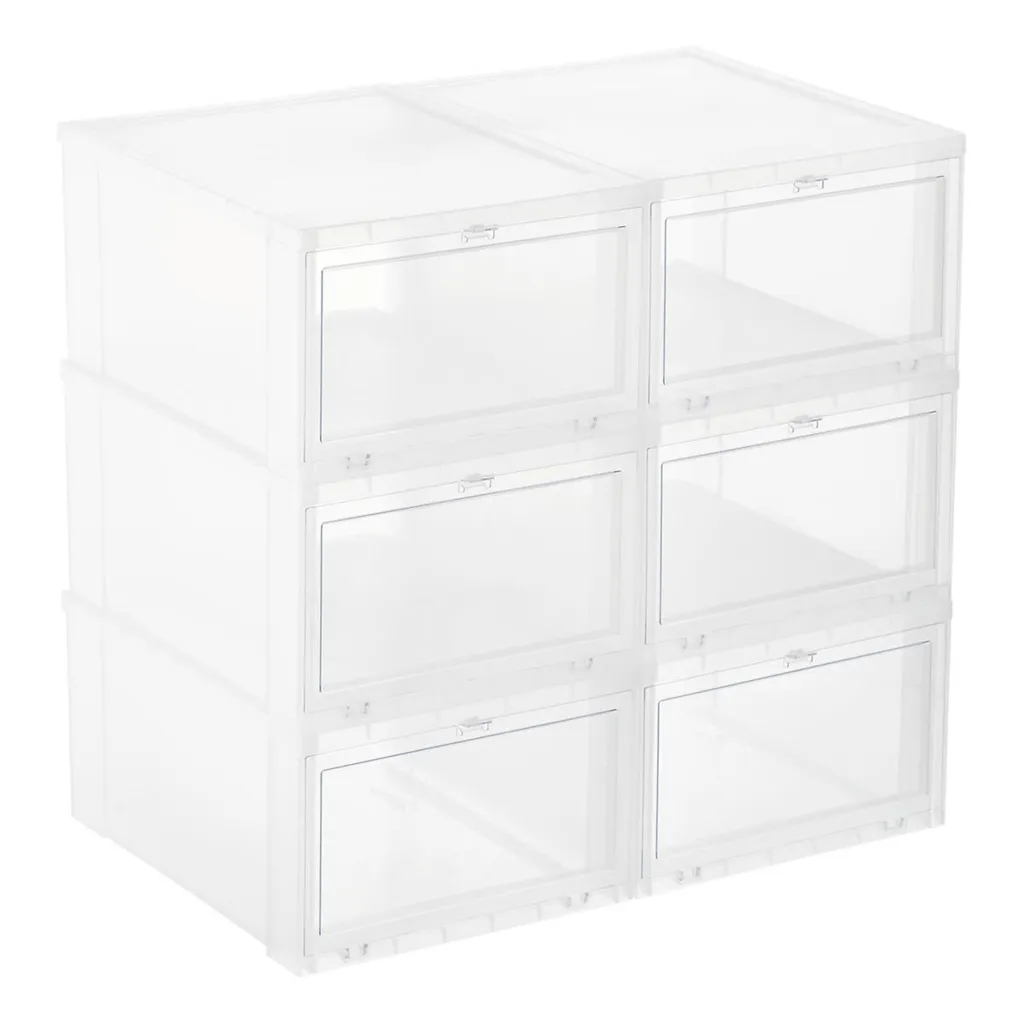 Shoe Storage Boxes (Large, Clear) - Set of 6