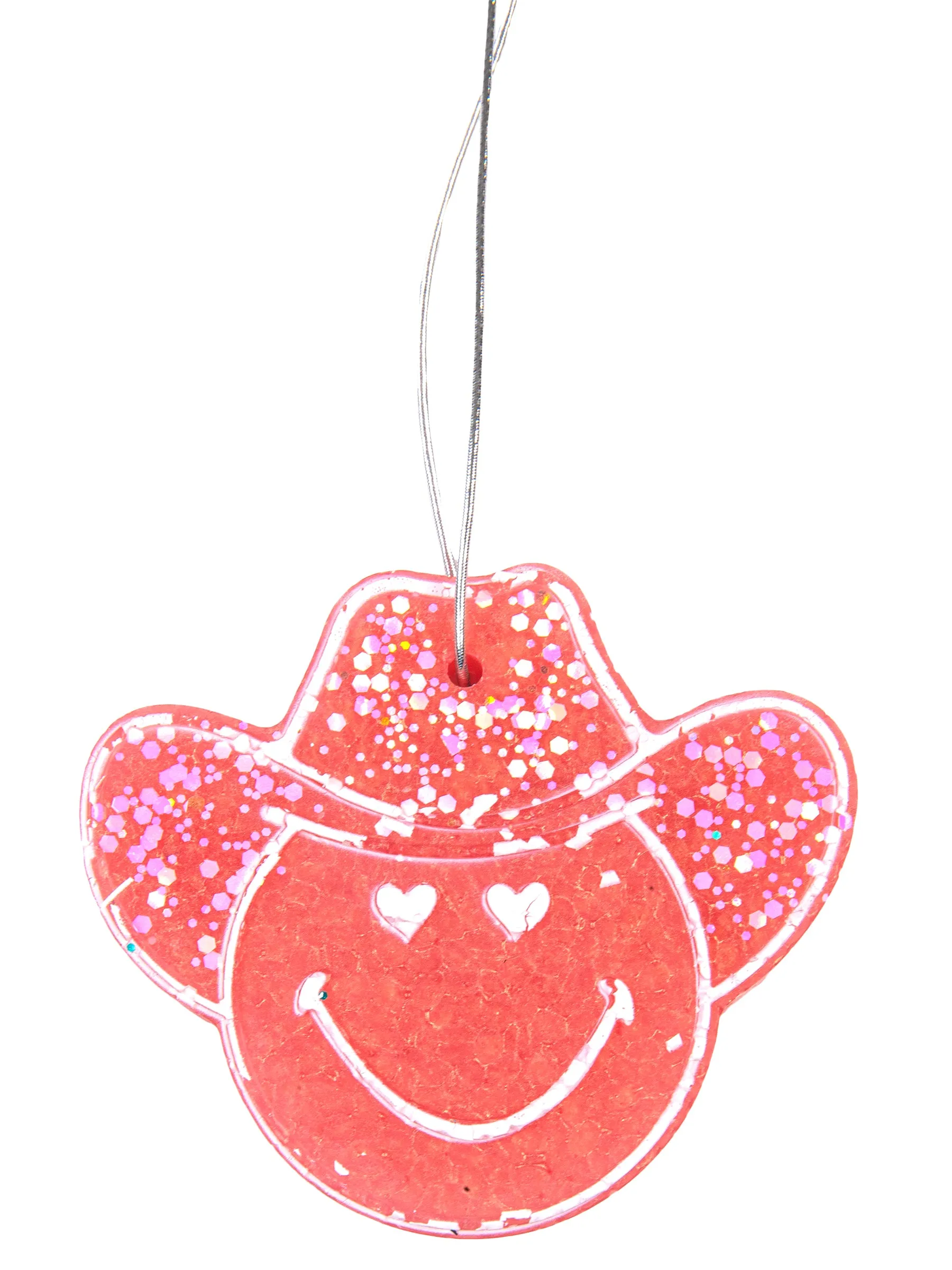 Simply Southern Freshiez Pink Cowboy Smiley Air Freshener in Cactus Blossom Scent- Rodeo-Ready Aroma for Car, Locker, Drawers, Closet (30-45 Days)