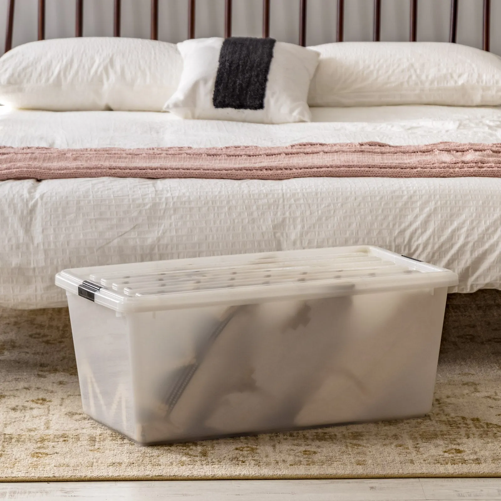 Stackable Buckle Down Storage Box - 91 QT 4 Pack